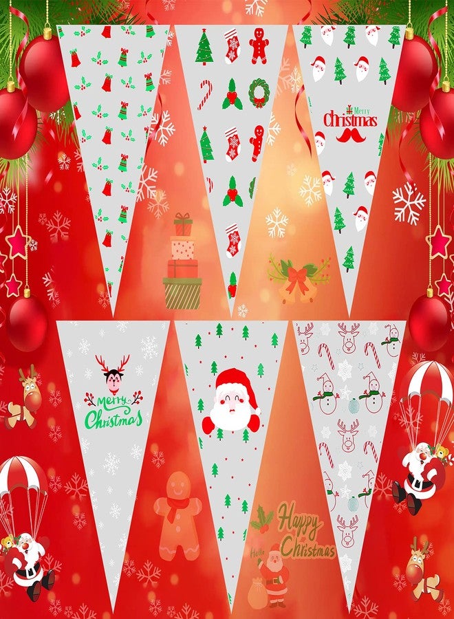 Konsait 120pcs Christmas Candy Bags, Cellophane Snack Bags Clear Cone Cookie Treat Bags with Twist Ties for Bakery Biscuit Chocolate Snacks Christmas Party Favors Supplies Homemade Craft - Image 3